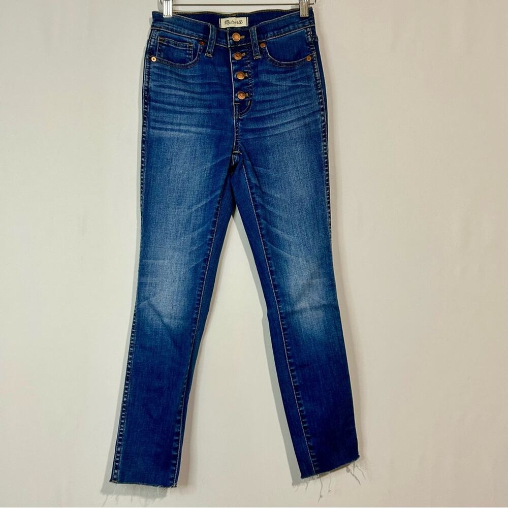 Madewell Women’s 10” High-Rise Button-Fly Skinny Crop Jeans Blue Size 24 EUC